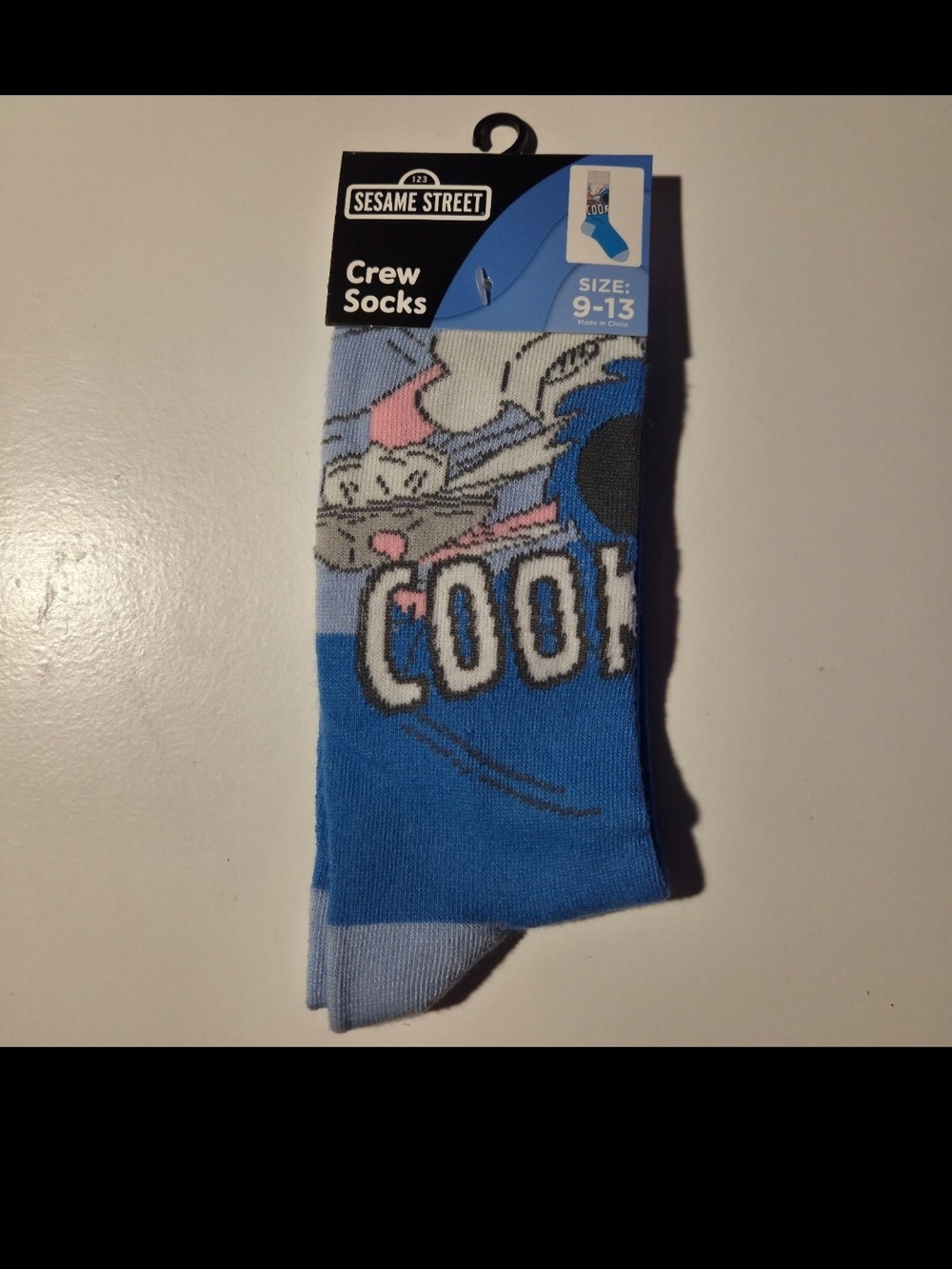 SESAME STREAT COOKIE MONSTER CRAZY SOCKS